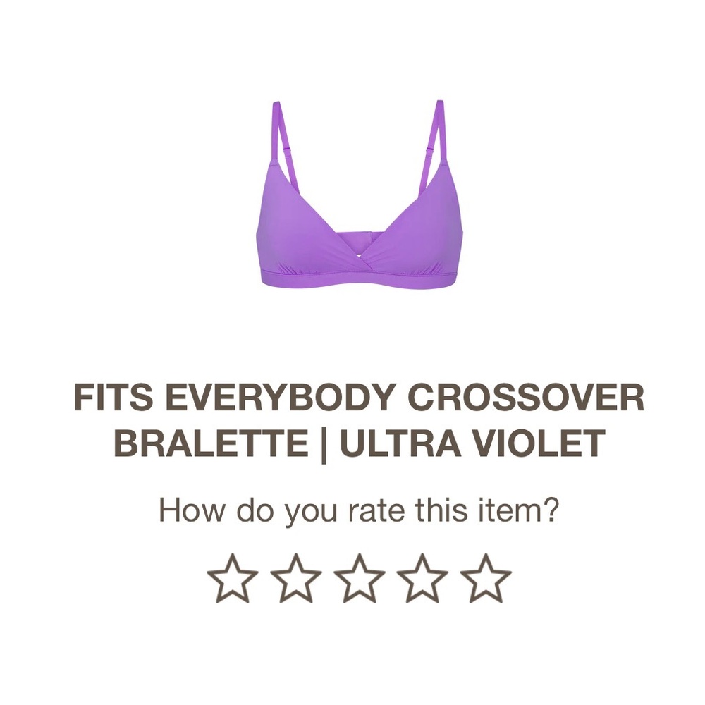 SKIMS LARGE FITS EVERYBODY CROSSOVER BRALETTE ULTRA VIOLET
